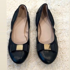 Cole Haan Black Flats with Gold Accents